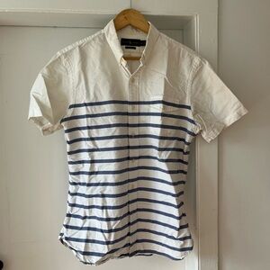 Ralph Lauren Cream and Navy Striped Casual Shirt